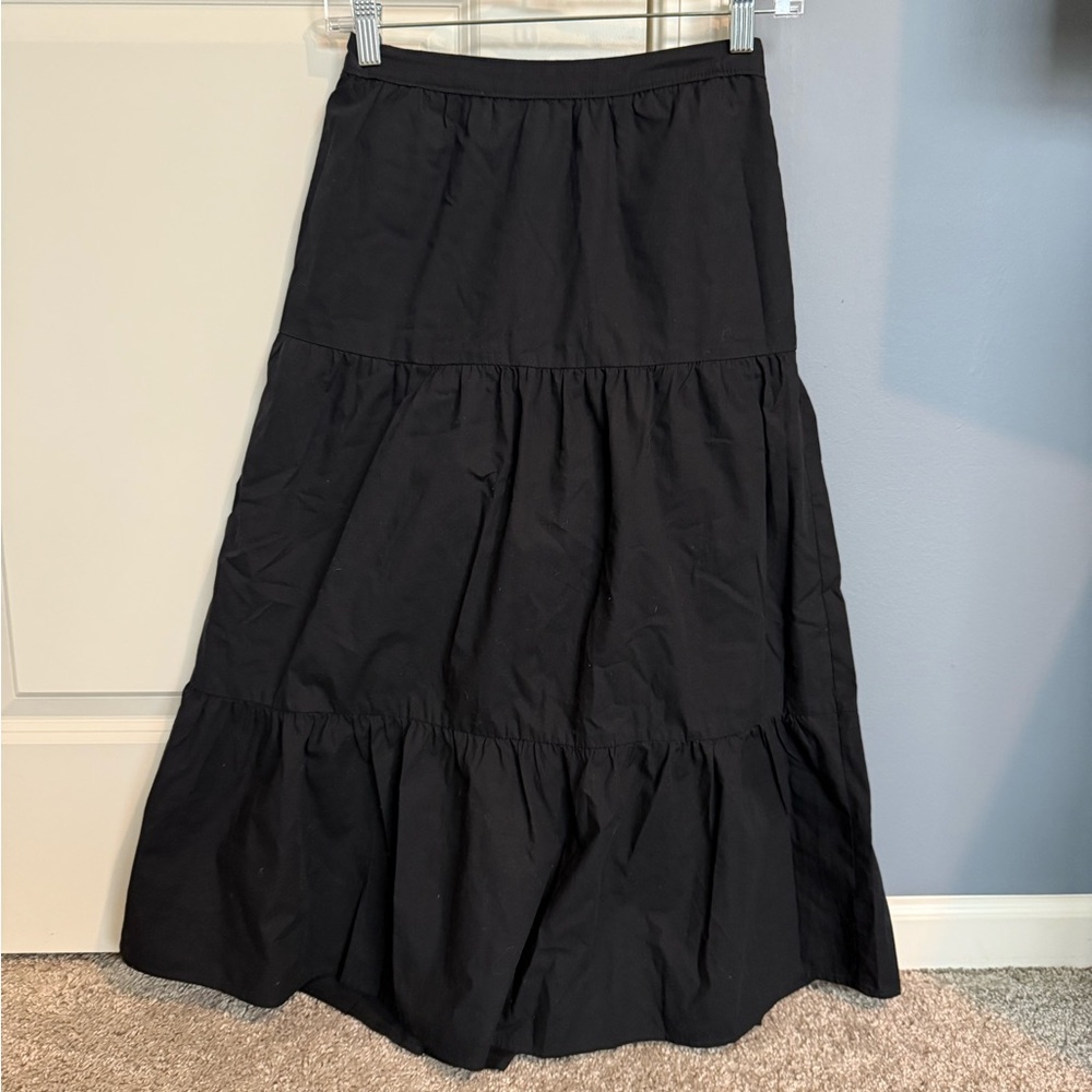 Abercrombie & Fitch Black Tiered Maxi Skirt